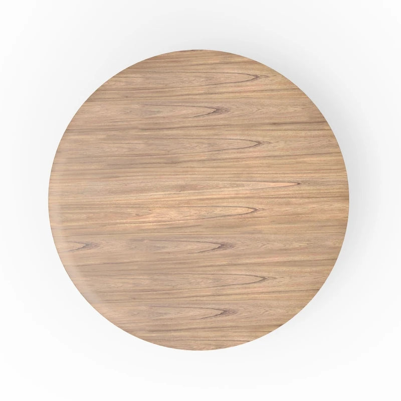 Round Solid Wood Dining Table, 59" — Natural Finish, Seats 4–6