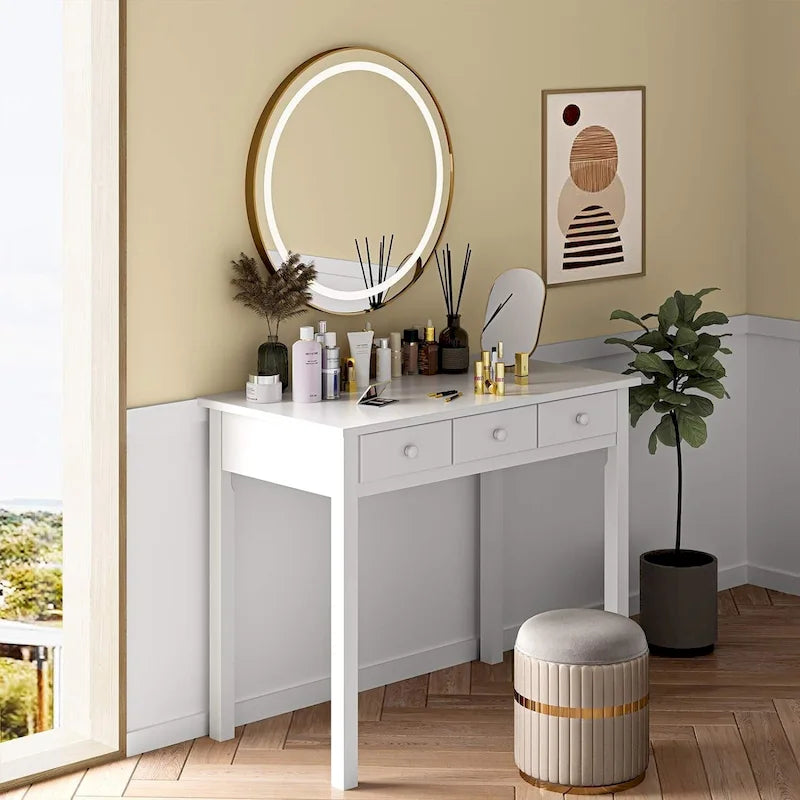 Home Office Writing Desk with 7 Drawers, Hutch & USB Ports
