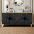 Vintage Carved Door TV Stand & Storage Cabinet