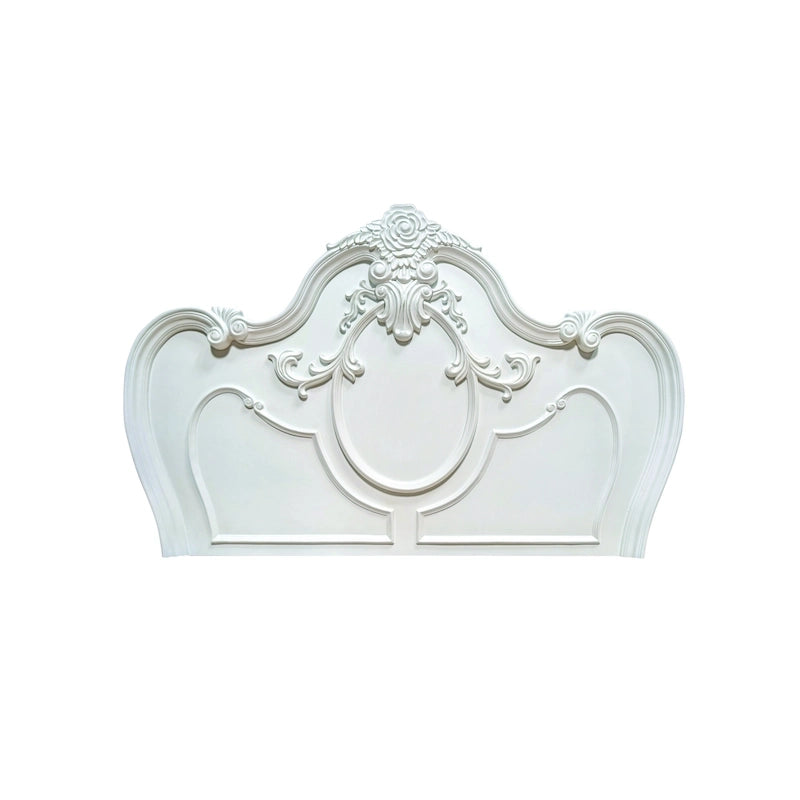 Traditional Baroque Carved Solid Wood Panel Bed