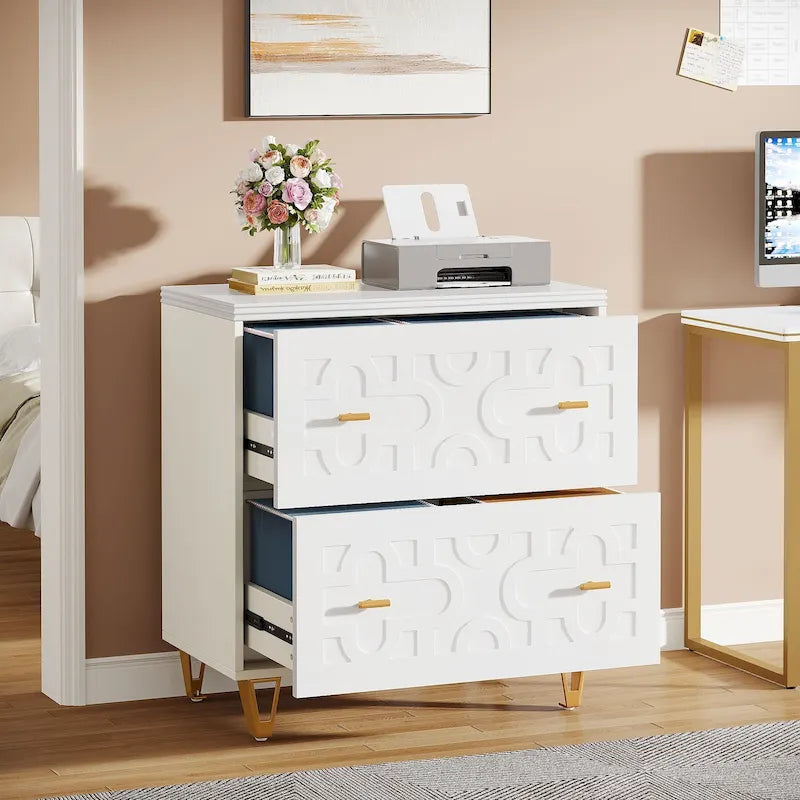 2-Drawer Lateral File Cabinet, White
