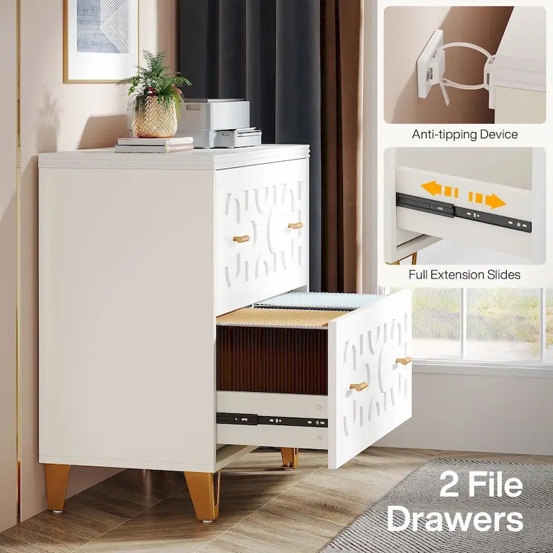 2-Drawer Lateral File Cabinet, White